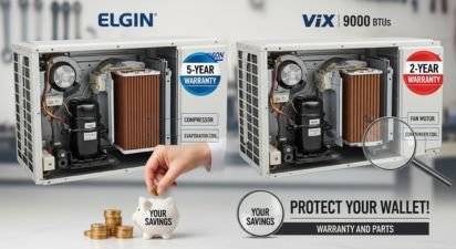 🛡️ Elgin vs Vix 9000 btus: garantia e peças: proteja seu bolso!  1 elgin vx vix