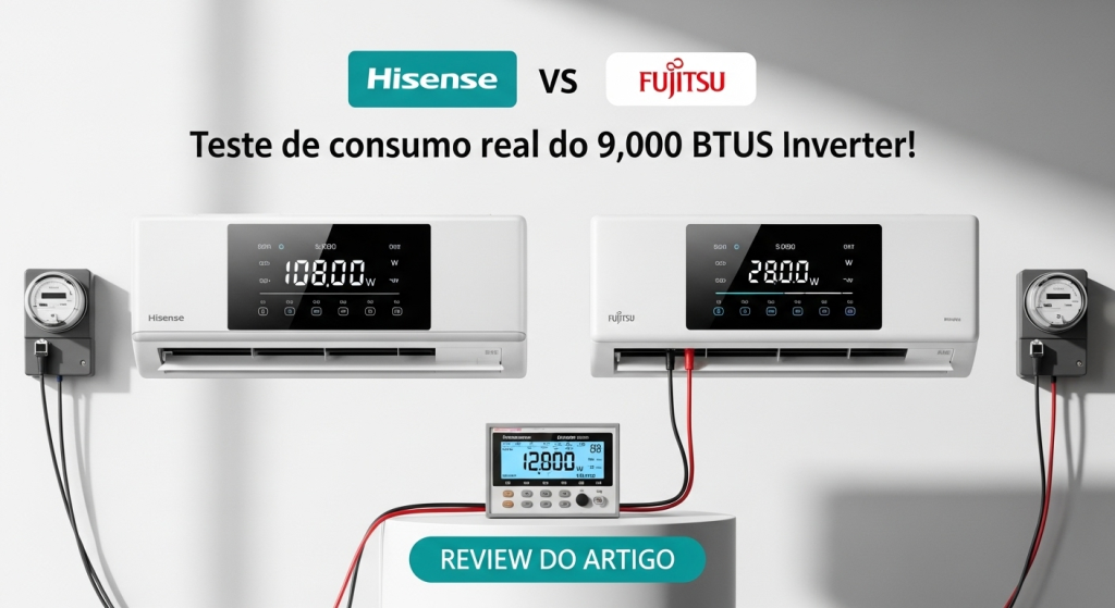 🔌 Hisense vs Fujitsu: Teste de consumo real do 9.000 btus Inverter! 1 🔌 Hisense vs Fujitsu: Teste de consumo real do 9.000 btus Inverter!