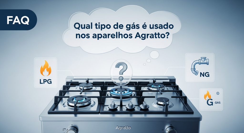 Qual tipo de gás é usado nos aparelhos Agratto? 1 Qual tipo de gás é usado nos aparelhos Agratto?