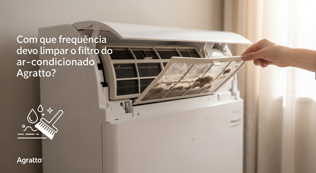 Com que frequência devo limpar o filtro do ar-condicionado Agratto? 1 Com que frequência devo limpar o filtro do ar-condicionado Agratto?